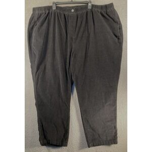 Woman Within Pants Women's Plus 36W‎ Black Corduroy Elastic Waist 100% Cotton